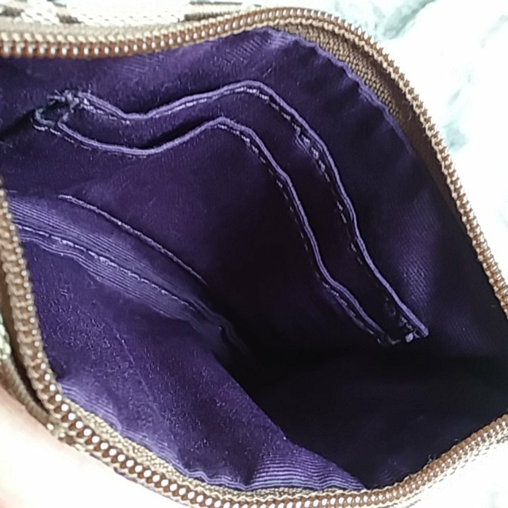 Coach Signature Stripe Fabric Wristlet, Euc - image 7